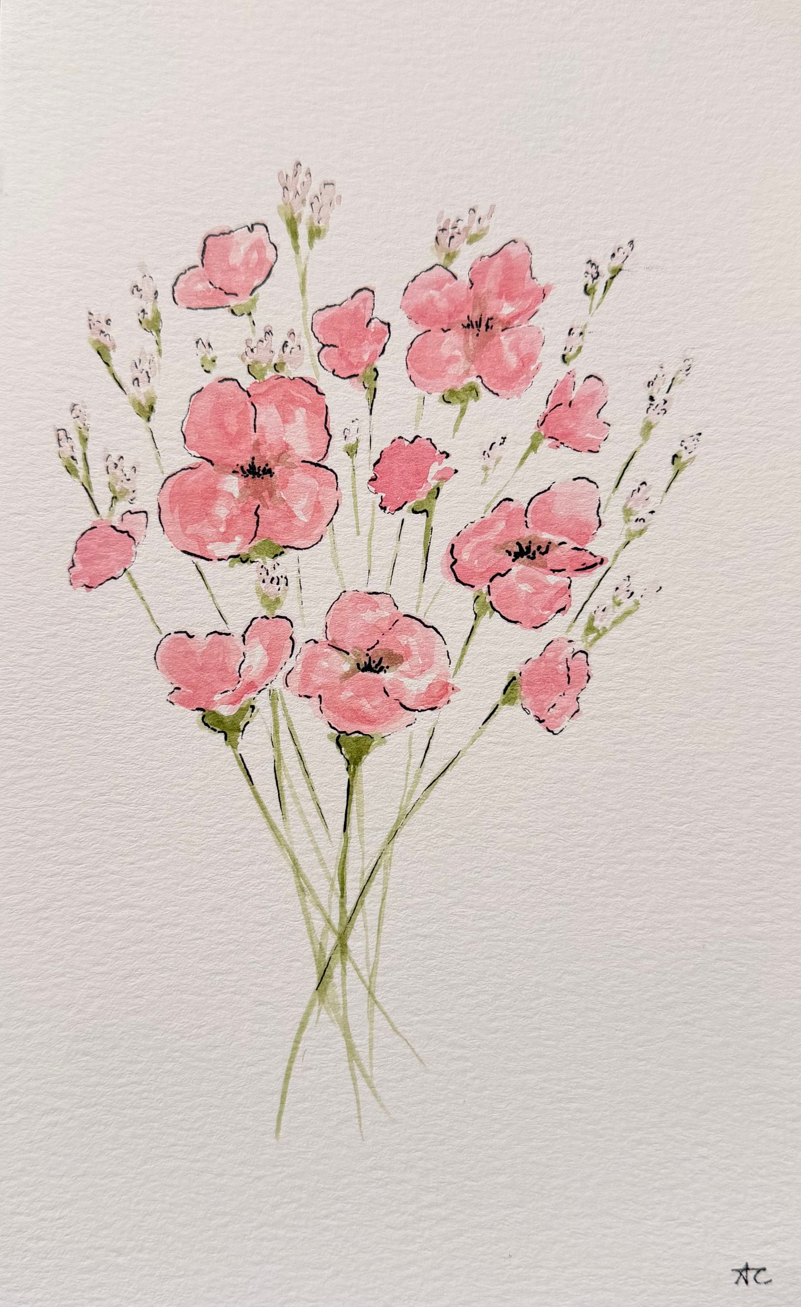 Bouquet I — floral watercolor